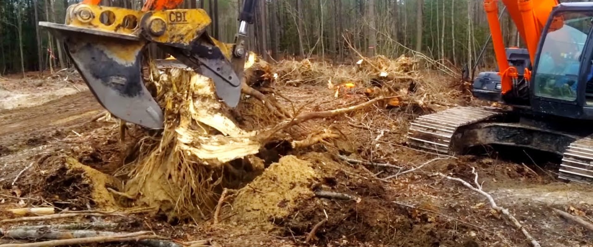Removing Stumps with a Backhoe or Excavator